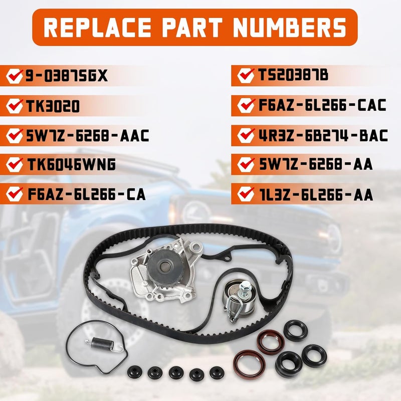 Daysyore طقم سير توقيت مع مضخة مياه يناسب هوندا سيفيك 2001-2005 1.7L SOHC 16 صمام D17A6، D17A1، D17A2، D17A7 - Image 2